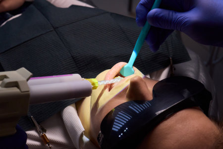 Modern Dental Treatment Utilizing Advanced Techniques in the Clinic for Optimal Careの写真素材