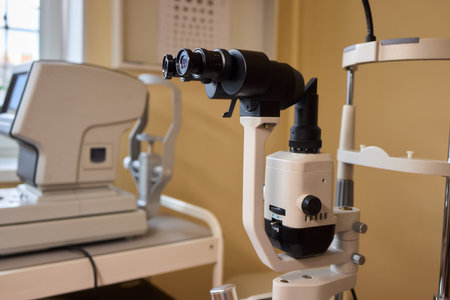 Advanced Optical Microscope Utilized Within a Laboratory Environment for Various Purposesの写真素材