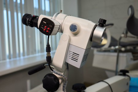 Advanced Optical Microscope Utilized Within a Laboratory Environment for Various Purposes