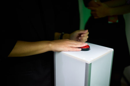 The Exciting Quiz Show Contestants Are All Set and Ready to Play for an Amazing Experienceの写真素材