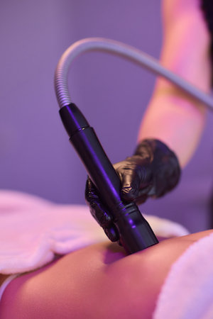 In a clinical setting, a medical device is utilized for therapy or treatment purposesの写真素材