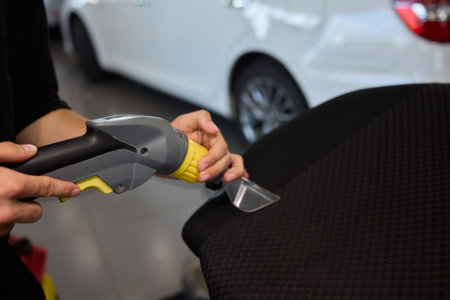 Experience Exceptional Professional Car Interior Cleaning Utilizing Advanced Steam Technologyの写真素材