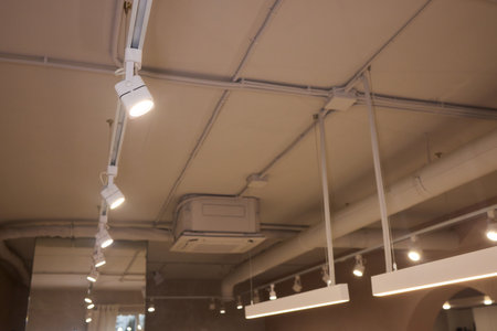 Lighting arrangement emphasizes fixtures and architectural features, Technical adjustments enhance...