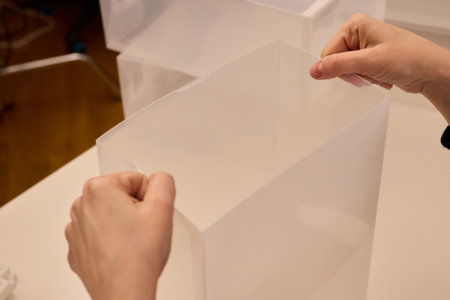 Creative Home Organization Using Environmentally Friendly Storage Devices, Meticulous DIY Approach to Declutter and Improve Household Storage with Eco Conscious Solutionsの写真素材