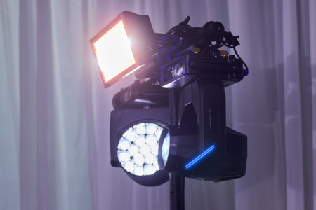 Barber tool scene, Salon station with grooming supplies, Stylish barber setup with cleaning equipment, Morning grooming station with sleek lighting and organized suppliesの写真素材