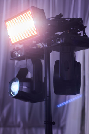 Barber tool scene, Salon station with grooming supplies, Stylish barber setup with cleaning equipment, Morning grooming station with sleek lighting and organized suppliesの写真素材