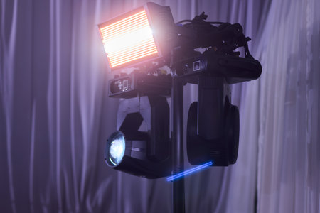 Barber tool scene, Salon station with grooming supplies, Stylish barber setup with cleaning equipment, Morning grooming station with sleek lighting and organized suppliesの写真素材