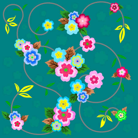 Flower border ornament 1のイラスト素材