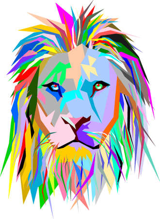 lion wpap art colorful vectorのイラスト素材