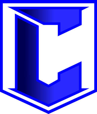 letter C blue shield logoのイラスト素材