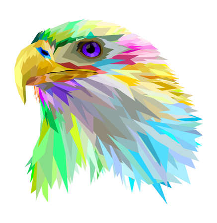 colorful eagle head wpap art jpegの写真素材
