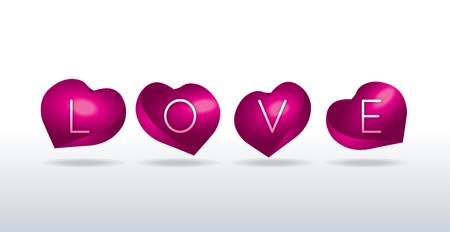 Love sign in shell-shaped heartsのイラスト素材
