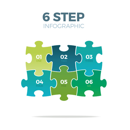 Six step puzzle infographicのイラスト素材