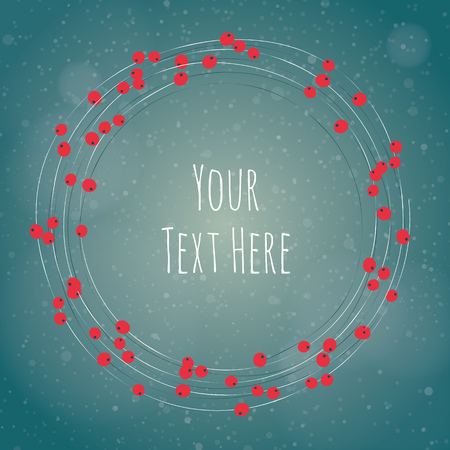 Round frame with stars and berries.のイラスト素材