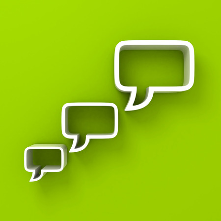 white speech bubbles on green background