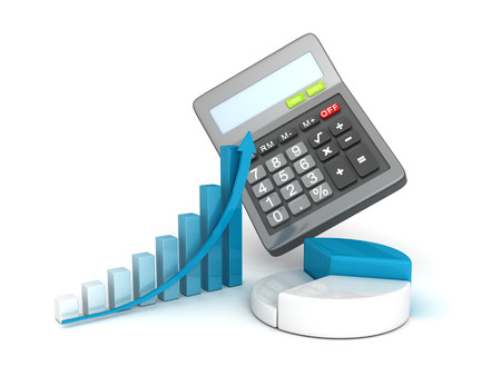 office calculator and business successful finance grow chartsの写真素材