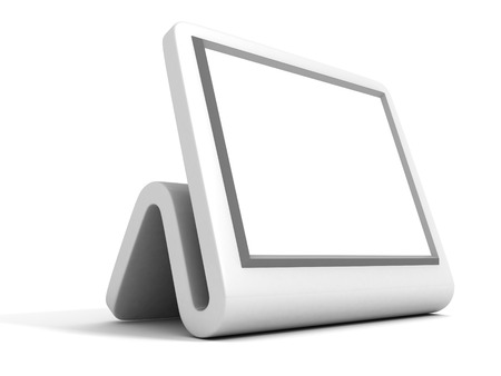 Blank picture or photo desk frame on white background 3d render illustrationの写真素材
