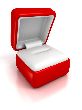 empty gift jewelry box on white background with reflection 3dの写真素材