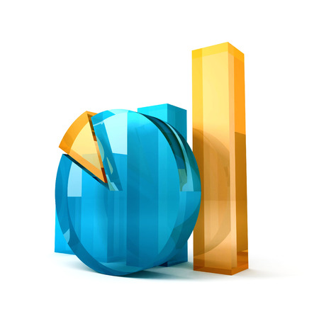 glossy glass business diagram graph. 3d render illustrationの写真素材