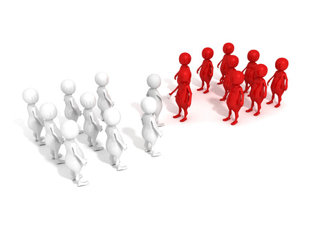 two team leaders shaking hands. Business teamwork leadership concept 3d render illustrationの写真素材