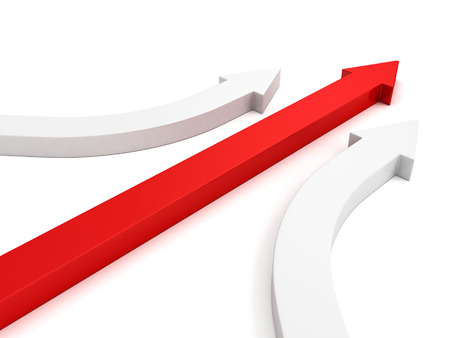 Achievement business leadership concept red arrowの写真素材