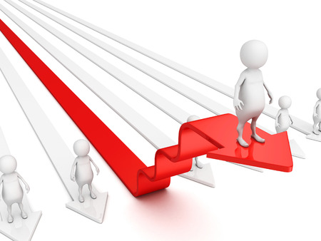 3d man on red success arrow stepsの写真素材