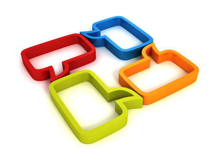 Different Colorful Unique Speech Bubble Signs On White Background 3dの写真素材