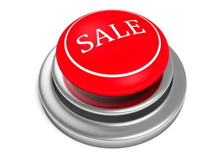 red sale push button on white backgroundの写真素材