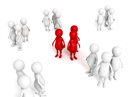 3d red human people business best team. concept 3d render illustrationの写真素材