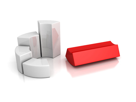 Ring chart cycle pie diagram graph. business 3d render illustrationの写真素材