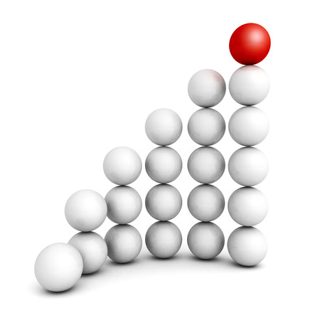 successful growth bar sphere graph diagram. 3d render illustrationの写真素材