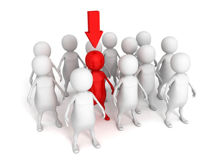 different 3d man choice unique concept. success 3d render illustrationの写真素材