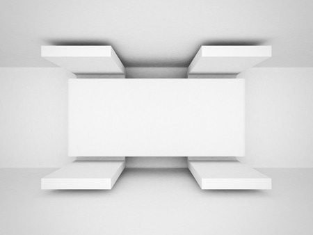 Abstract Futuristic Architecture White Clean Background. 3d Render Illustrationの写真素材