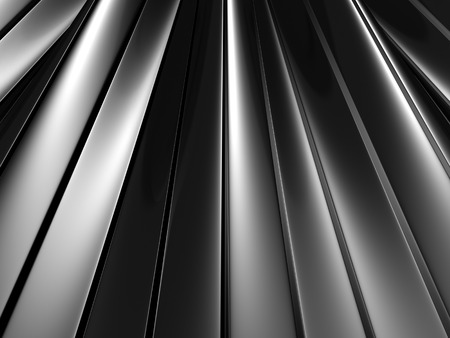 Abstract Silver Metallic Waved Surface Background. 3d Render Illustrationの写真素材