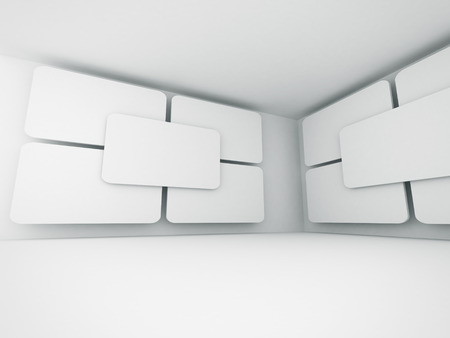 White Abstract Interior Design Background. 3d Render Illustrationの写真素材