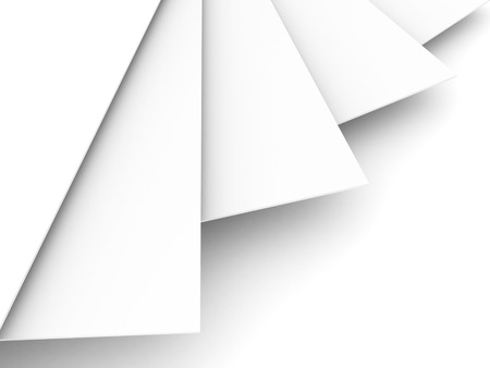 Stack Of Paper White Background. 3d Render Illustrationの写真素材
