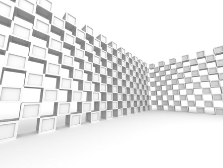 Abstract Square Blocks Wall Design Background. 3d Render Illustrationの写真素材