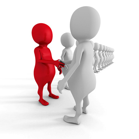 Success Choice Of 3d Man Partner. Teamwork Concept 3d Render Illustrationの写真素材