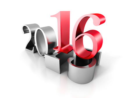 New Year Number 2016 Ove Old 2016. 3d Render Illustrationの写真素材