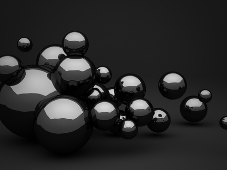 Abstract Dark Design Sphere Shape Background. 3d Render Illustrationの写真素材