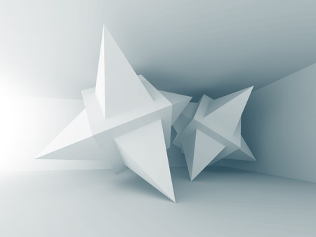 Abstract Pyramid Design Interior Architecture Background. 3d Render Illustrationの写真素材
