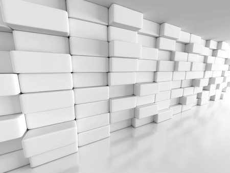 Abstract Brick Wall Empty Room Background. 3d Render Illustrationの写真素材