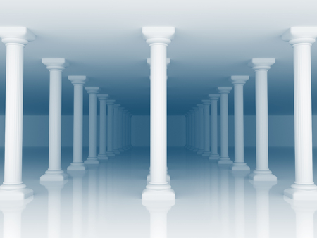 Abstract Column Indoor Interior Architecture Background. 3d Render Illustrationの写真素材