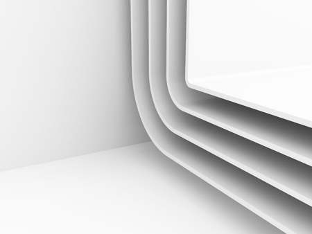 Abstract White Architecture Design Background. 3d Render Illustrationの写真素材