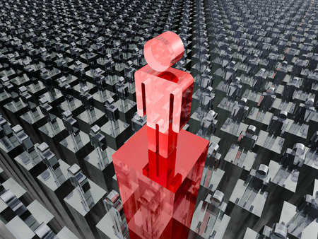 Team Leader Concept People Icon. Successful Individuality. 3d Render Illustrationの写真素材