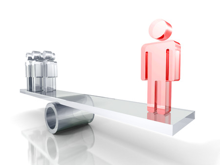 Leadership Concept. Team Group With Red Leader Person. 3d Render Illustrationの写真素材