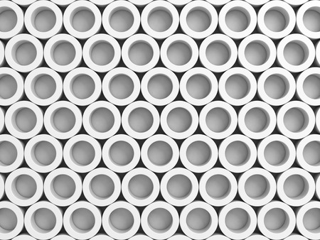 White Abstract Round Shapes Pattern Architecture Background. 3d Render Illustrationの写真素材