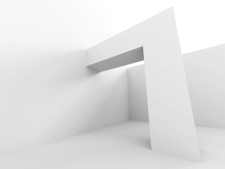 Abstract White Futuristic Modern Architecture Background. 3d Render Illustrationの写真素材