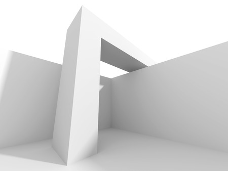 Empty Futuristic Interior Architecture Background. 3d Render Illustrationの写真素材