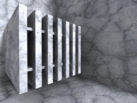 Minimalistic concrete architecture industrial urban background. 3d render illustrationの写真素材